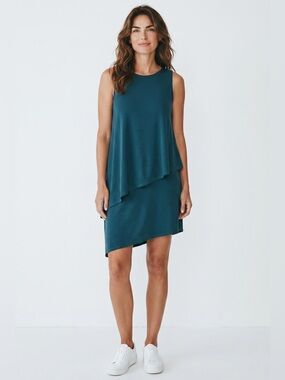 Susana Monaco Sleeveless Layered Dress Teal Size XS